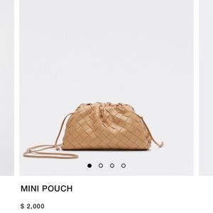 Bottega Veneta Mini intrecciato leather clutch almond